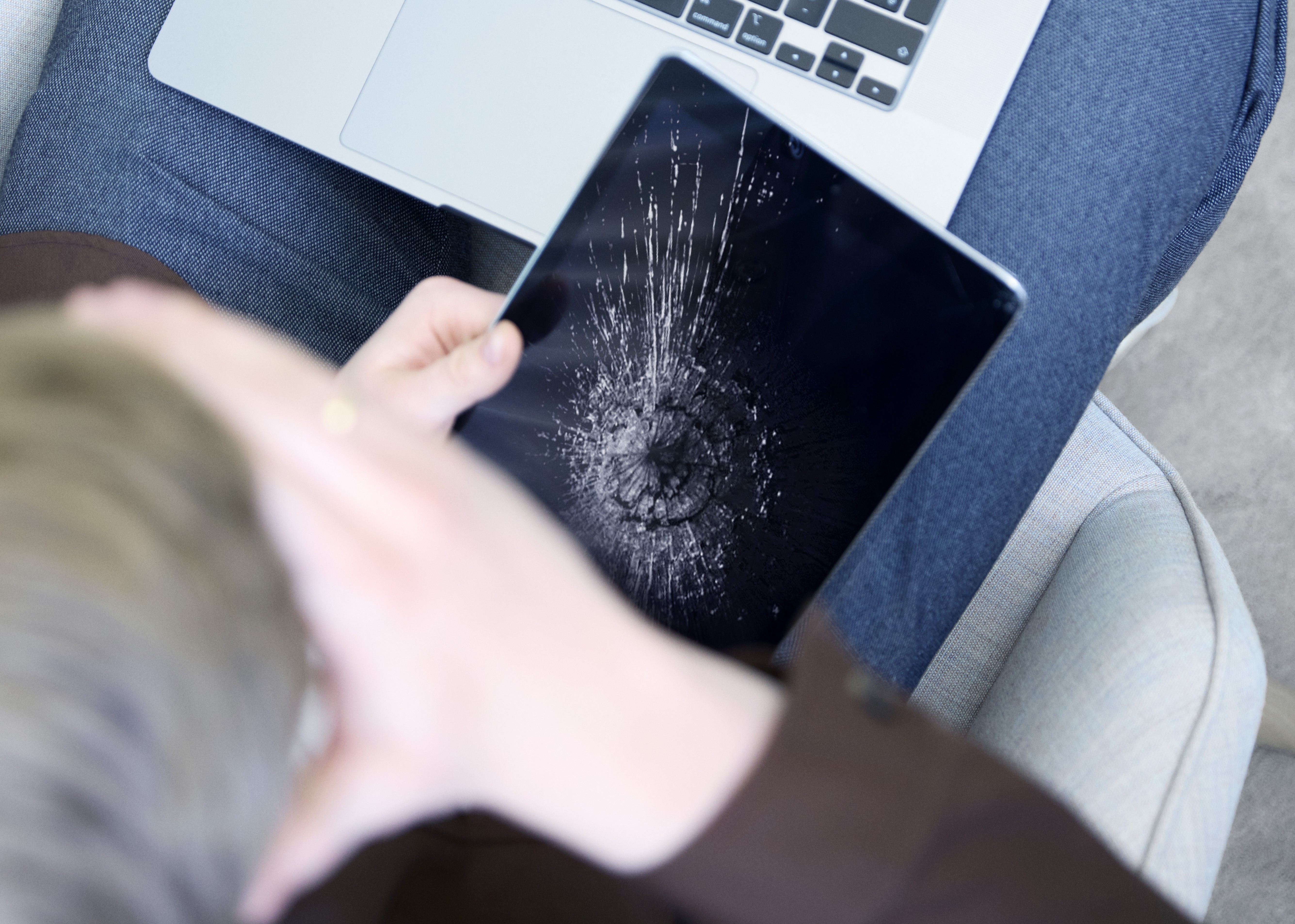 Ipad med knust skærm